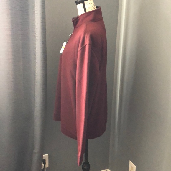 NWT maroon classic fit zip up sweatshirt size M - Picture 3 of 9